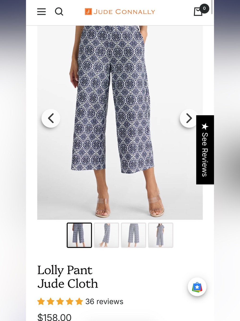 Jude Connally Navy & White Geometric Lounge Top and Pants Set - Picture 5 of 5